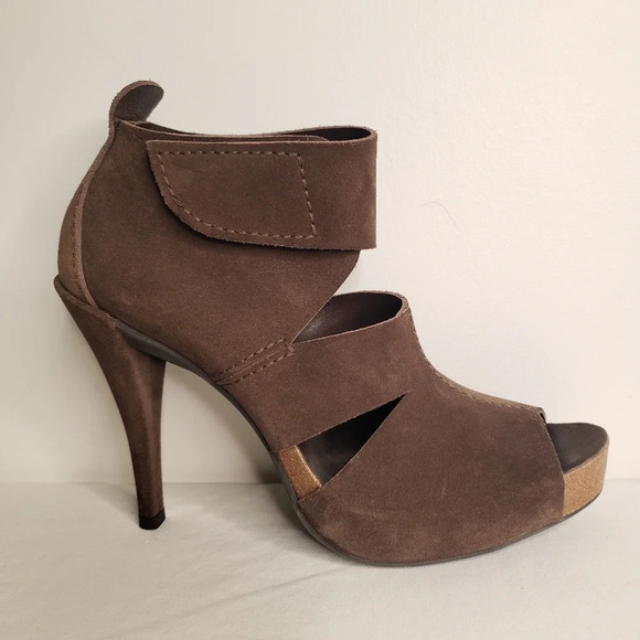 Pedro Garcia Platform Leather Peep Toe Crossover Brown (Size 40.5) - Picture 3 of 17